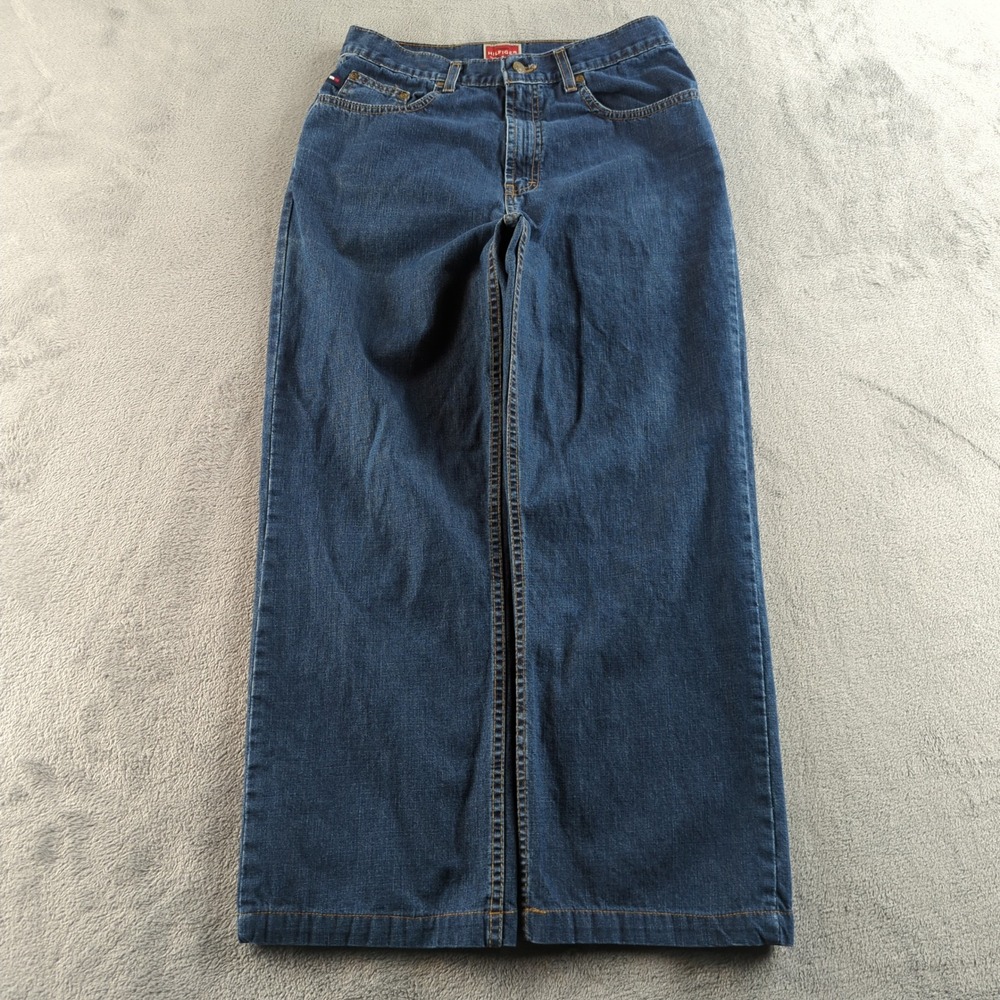 Vintage 90s Tommy Hilfiger Jeans Mens 32 (Fits‎ 32x28) Blue Faded Relaxed Wide